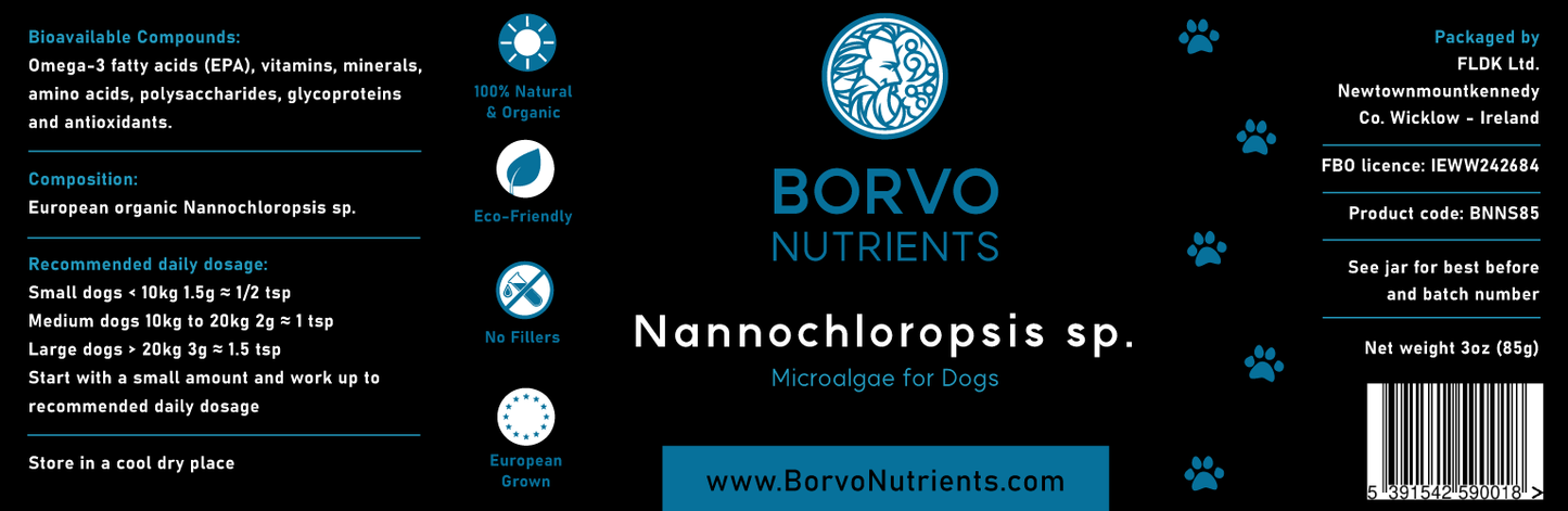 Nannochloropsis Microalgae for Dogs | Borvo Nutrients